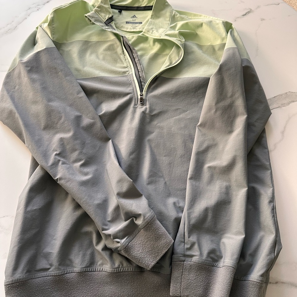 Adidas Men's Gray and Mint Light Golf Jacket - Excellent Condition